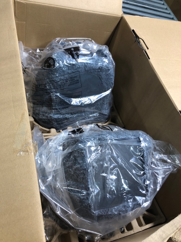 Photo 1 of Innovative Technology Outdoor Rock Speaker Pair - Wireless Bluetooth Speakers for Garden, Patio, Waterproof, Built for all Seasons & Solar Powered with Rechargeable Battery, Music Streaming - Charcoal