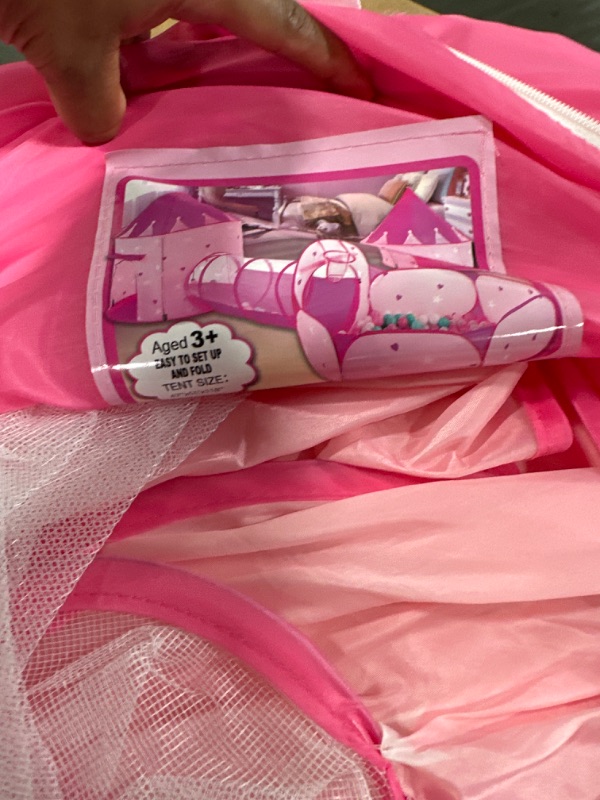Photo 1 of GeerWest 3PC Princess Tent for Girls with Kids Ball Pit, Kids Play Tents and Crawl Tunnel for Toddlers, Pink Pop Up Playhouse Toys for Baby Indoor& Outdoor Tent Games, Birthday Kid’s Gifts pink princess 3pc