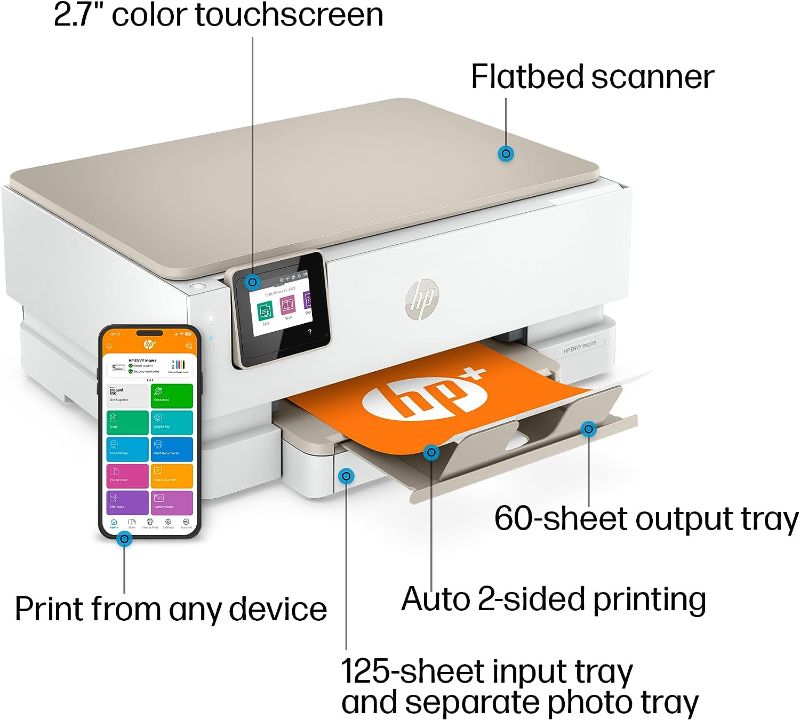 Photo 1 of HP ENVY Inspire 7255e Wireless Color All-in-One Printer with bonus 6 months Instant Ink (1W2Y9A)