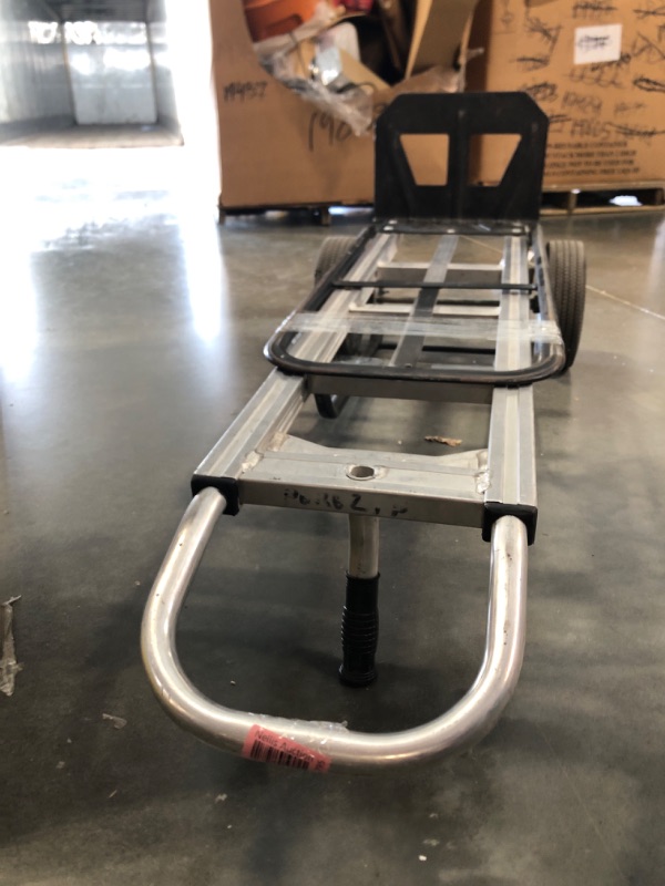 Photo 2 of HaulPro Heavy Duty Hand Truck with Horizontal Loop Handle - Aluminum Dolly Cart for Moving - 500 Pound Capacity - 10" Rubber Wheels - 50.25" H x 17.5" W with 17.75" x 9" Die Cast Nose Plate 10" wheels