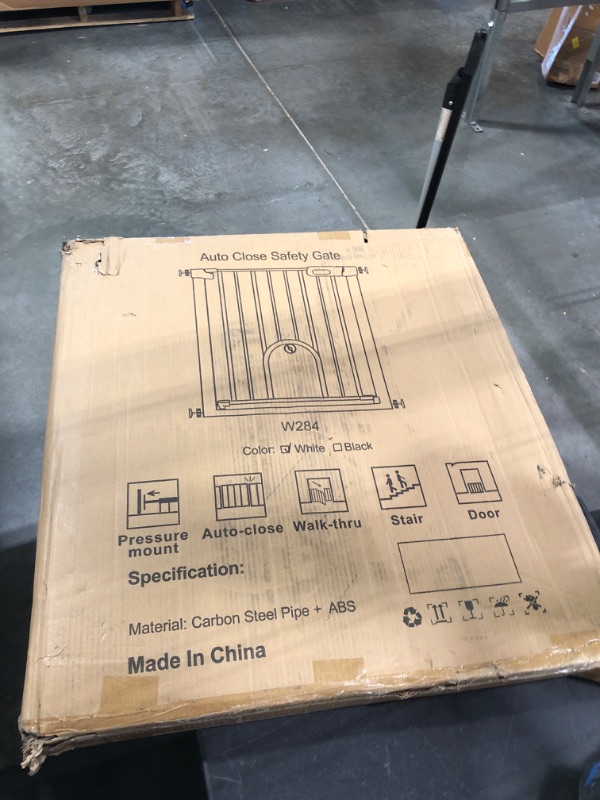 Photo 2 of Extra Wide Baby Gate with Cat Door - Walk Through Small Pet Door Safety Gate for Stair Kitchen - Pressure Mounted No Drill 54.33"-57.09" Wide