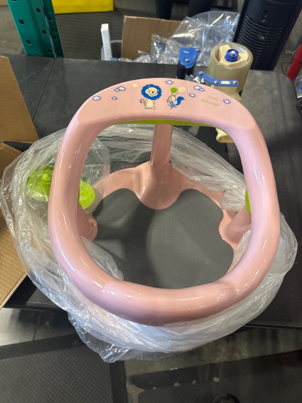 Photo 3 of Foldable Baby Bath Seat, Non Slip Baby Bath Chair, Baby Bath Seat Bathtub Chair for Baby Sitting Up, Wrap-Around Baby Bathtub Seat with Suction Cups for Baby 6-18 Months (Sugar Pink)