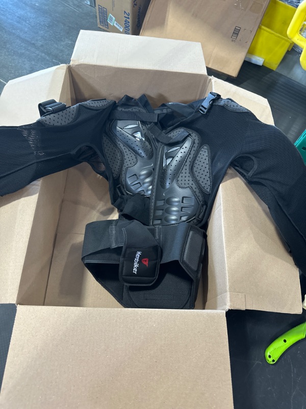 Photo 1 of OHMOTOR Motorcycle Body Protective Jacket Armor Men, Chest Spine Protector, Motocross Riding Protective Gear Moto Dirt Bike Large Black
