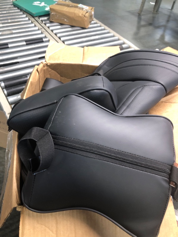 Photo 1 of TIEHESYT Black Car Seat Covers Front Pair, Breathable Leather Automotive Front Seat Covers & Headrest for Comfortable Driving, Universal Auto Interior Fit for Most Kinds of Vehicles, SUV, Sedans Elegant Black Front Pair