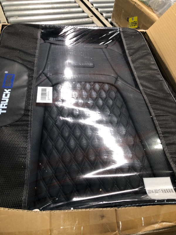 Photo 1 of Toyota Tundra Seat Covers Front Set/2pcs, Full Coverage Luxury Car Seat Cover Waterproof Faux Leather Protector Pickup Truck Accessories Fit for 2014-2021 Toyota Tundra All Cab, Red/Black Front Pairs(2014-2021 Tundra) Red/black