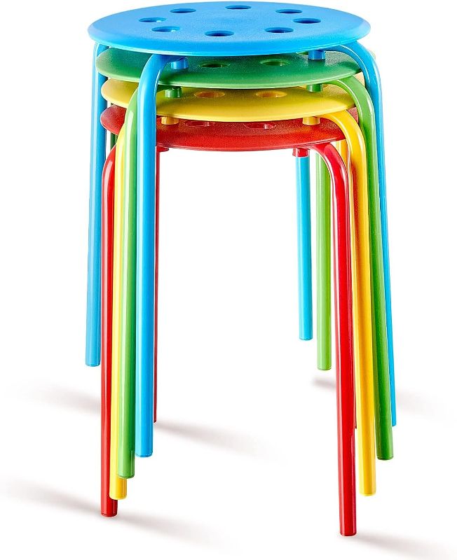 Photo 1 of 
10 Pieces Assorted Color Stacking Stools with square Top Portable Colorful Classroom Stools Plastic Stool with Steel Legs for Kids Adults Students School...