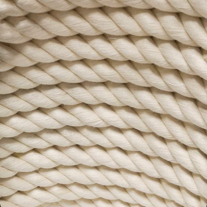 Photo 3 of 1/2 Inch x 100 Feet Natural Twisted Cotton Rope Strong Thick Soft Rope for Sports, Decor Crafts, Macrame,Camping, Wedding Ropes