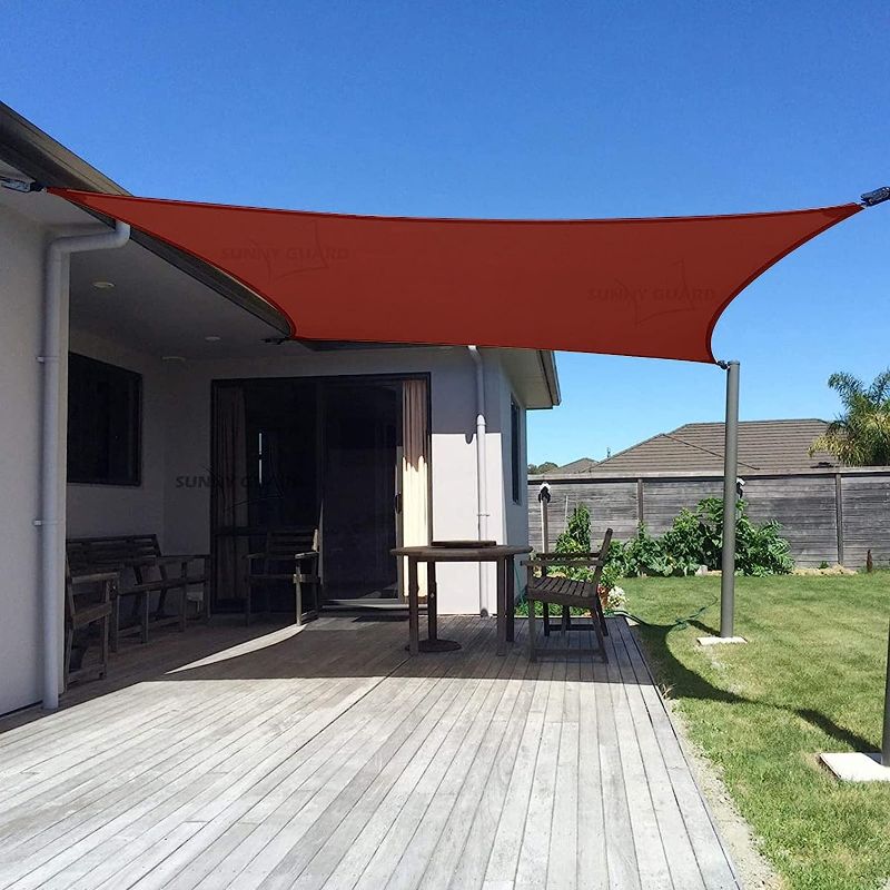 Photo 2 of 
SUNNY GUARD Sun Shade Sail 12'x16' Rectangle Terra UV Block Sunshade for Backyard Yard Deck Patio Garden Outdoor Activities and Facility