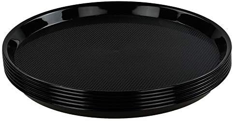 Photo 1 of 
Neadas Round Plastic Fast Food Serving Trays, Cafeteria Tray Platters, Black, 5 Packs
Size:Round