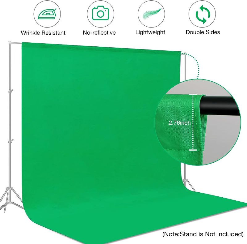 Photo 1 of 
10 X 7 FT Green Screen Backdrop for Photography, Chromakey Virtual GreenScreen Background Sheet for Zoom Meeting, Cloth Fabric Curtain for Party Decor Video...