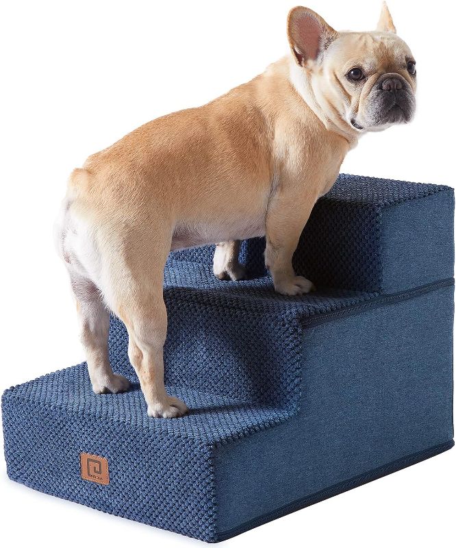 Photo 1 of 
EHEYCIGA Dog Stairs for Small Dogs, 3-Step Dog Stairs for High Beds and Couch, Folding Pet Steps for Small Dogs and Cats, and High Bed Climbing, Non-Slip...