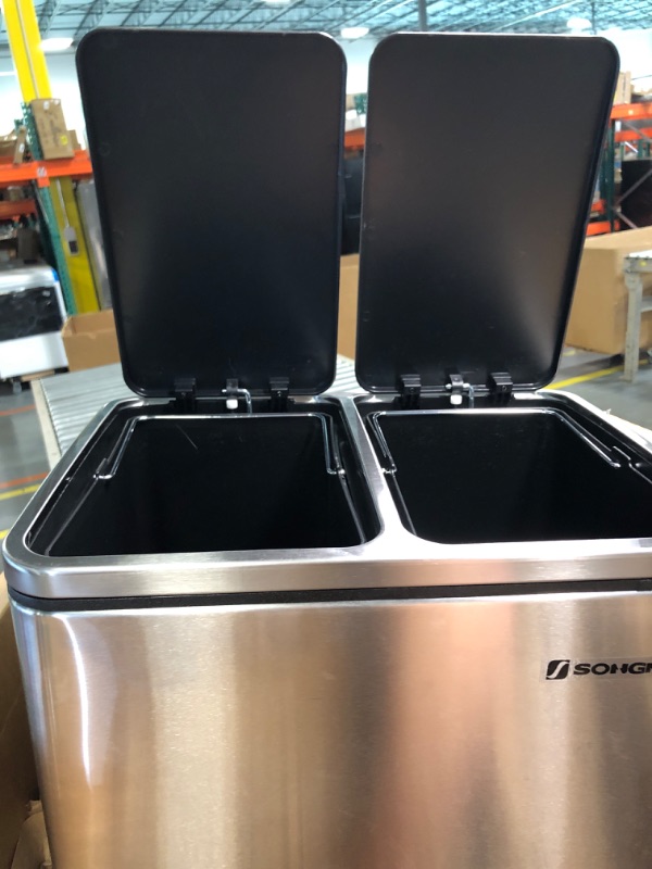Photo 1 of 
The Step N' Sort 18.5 Gallon Extra Large Capacity, Soft-Step, Dual Trash and Recycling Bin with Removable Inner Bins, Silver