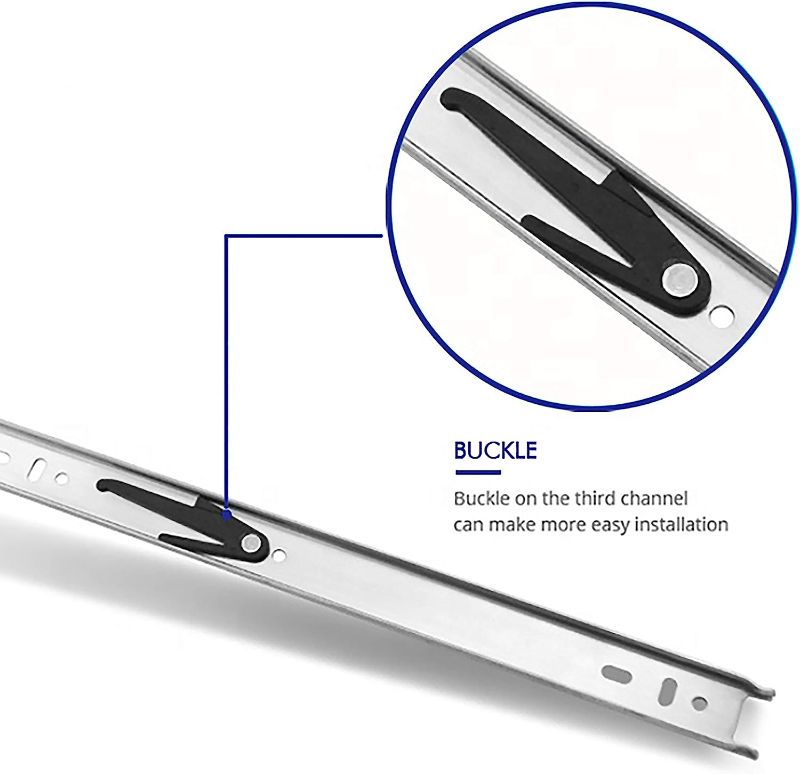 Photo 1 of 
2 Pairs of 20 Inch Hardware 3-Section Full Extension Ball Bearing Side Mount Drawer Slides,100 LB Capacity Drawer Slide