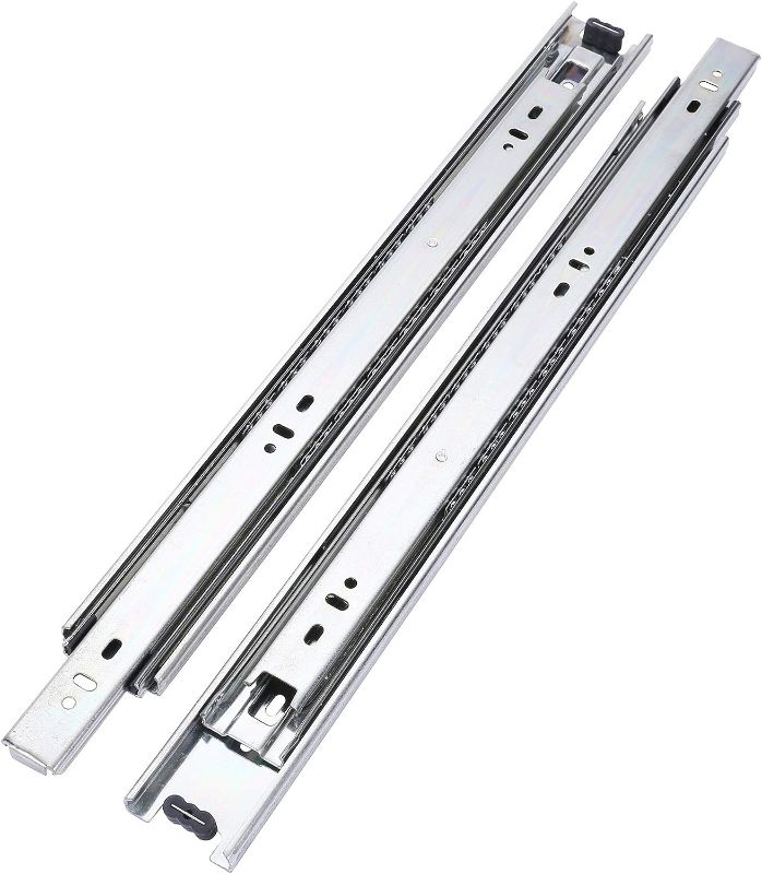 Photo 1 of 
2 Pairs of 20 Inch Hardware 3-Section Full Extension Ball Bearing Side Mount Drawer Slides,100 LB Capacity Drawer Slide