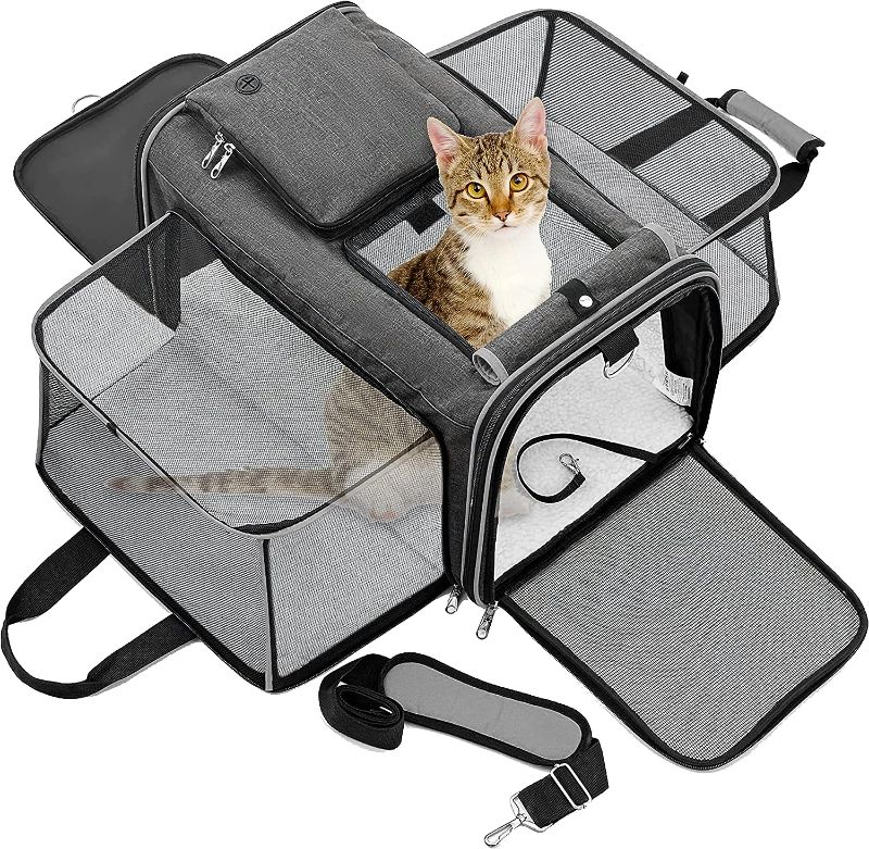 Photo 1 of 
PetsN'all Pet Carrier, Cat Carrier, Airline Approved 2 Sides Expandable, Soft Sided, Durable, Easy to Carry, and More Breathable, Perfect for Puppy and...