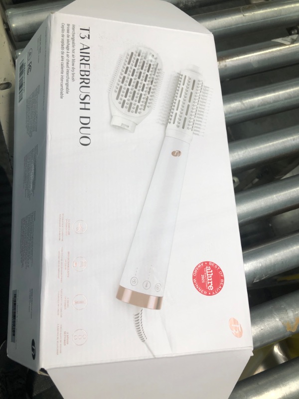 Photo 1 of 
T3 AireBrush Duo Interchangeable Hot Air Blow Dry Brush with Two Attachments – Includes 15 Heat and Speed Combinations, T3 IonFlow Technology, Volume...
