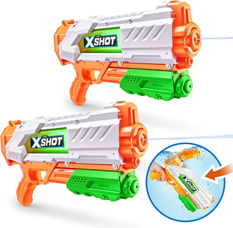 Photo 1 of 
X-Shot Water Fast-Fill Medium Water Blaster (2 Pack) by ZURU, Watergun,one item   X Shot Water Blaster (Fills with Water in just 1 Second!)