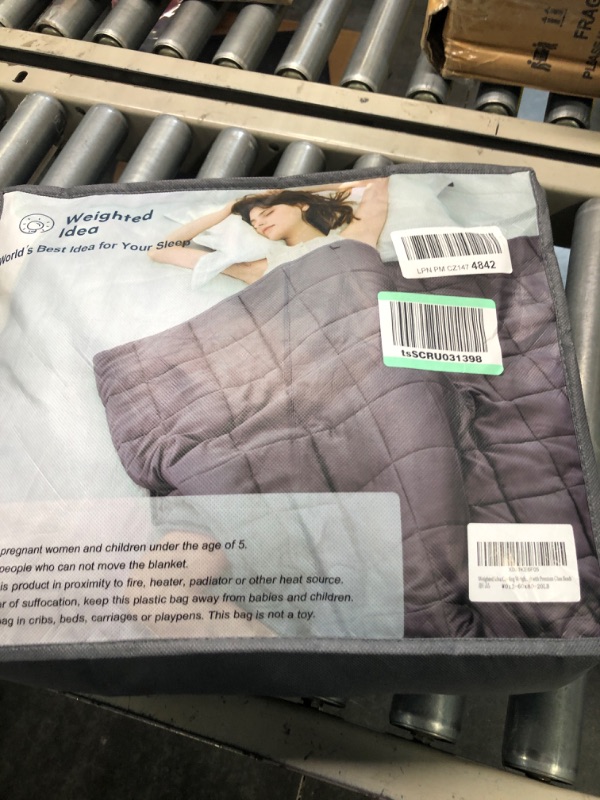Photo 3 of Weighted Idea Weighted Blanket Queen Size 20 lbs for Adult 60" ×80" (Soft and Breathable Fabric, Dark Grey) Cooling Weighted Blanket with Premium Glass Beads 60''x80'', 20 lbs Dark Grey
