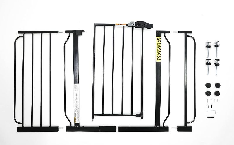 Photo 2 of Regalo Easy Step 49-Inch Extra Wide Baby Gate, Includes 4-Inch and 12-Inch Extension Kit, 4 Pack of Pressure Mount Kit and 4 Pack of Wall Mount Kit, Black