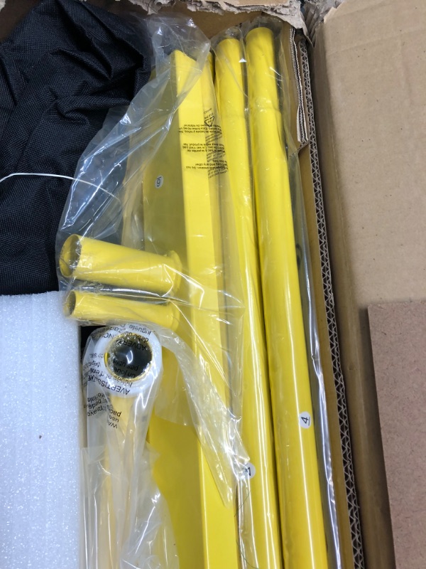 Photo 1 of A11N Portable Pickleball Net System, Designed for All Weather Conditions with Steady Metal Frame and Strong PE Net, Regulation Size Net with Carrying Bag Yellow&Black