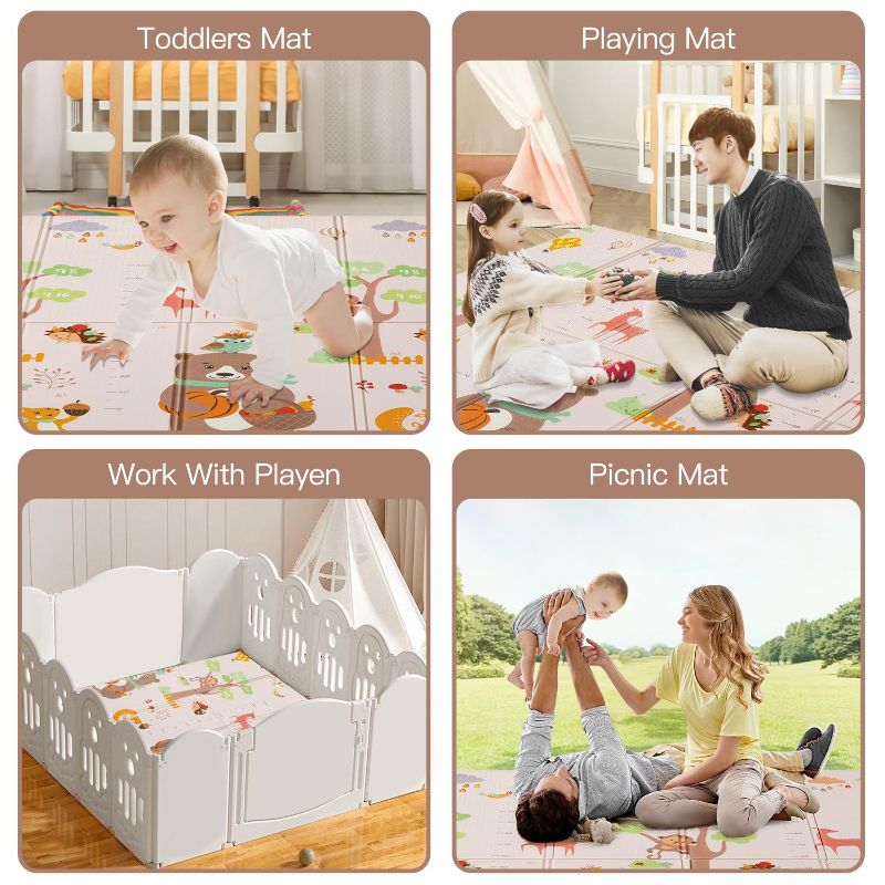 Photo 2 of Gimars XL BPA Free 0.6 in Reversible Foldable Baby Play Mat, Waterproof Thick