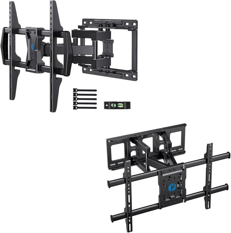 Photo 2 of Pipishell TV Wall Mount Full Motion for Most 37-75 Inch LED LCD OLED TVs, Wall Bracket TV Mount Articulating Swivel Tilt Extension Leveling Holds up to 132lbs Max VESA 600x400mm Fits 12/16" Wood Stud