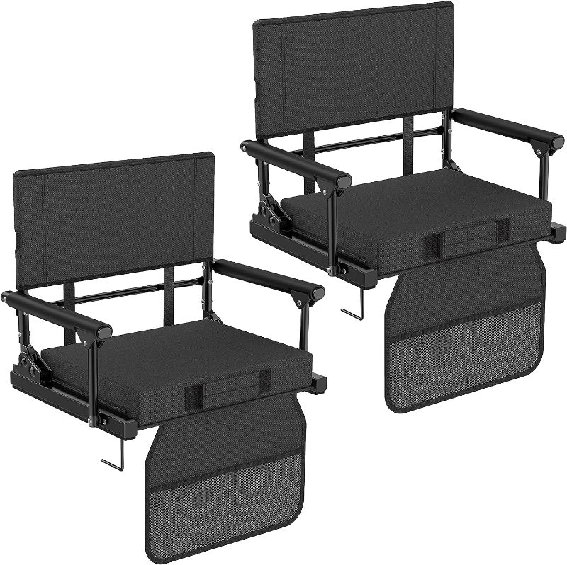 Photo 4 of 
Annzoe Stadium Seats for Bleachers with Back Support, 600 Lbs Rated with Lightweight Soft Comfort Cushion, Stadium Seating for Bleachers with Adjustable.