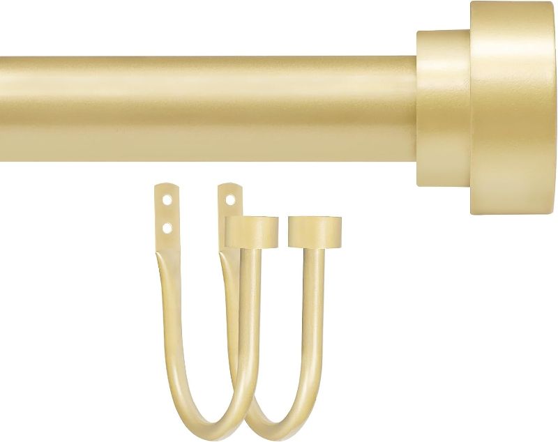 Photo 1 of 
Gold Curtain Rod with 2pcs Curtain Holdbacks, HIKAN Gold Curtain Rod for Windows 18 to 45 inch(1.5-3.75ft), 1” Diameter Heavy Duty Drapery Rods, Adjustable...
Color:Gold