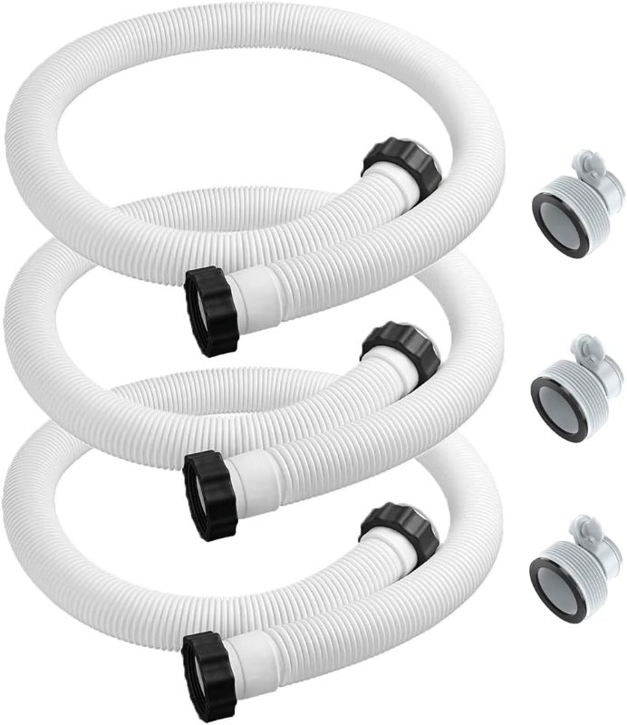 Photo 1 of 
3 Pack Pool Hoses for Above Ground Pools 59"x1.5" With 3 Type B Hose Adapters - Pool Pump Hose Accessories - Above Ground Pool Hose Replacement -...

