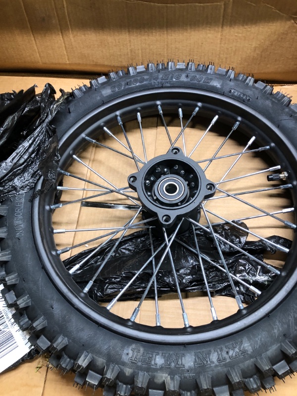 Photo 3 of 
CHUNILLE Rear Wheel Rim Tire 90/100-14 inch Rear Back Wheel Tyre Rim For Apollo Dirt Bike 125cc/140/150/160cc Black