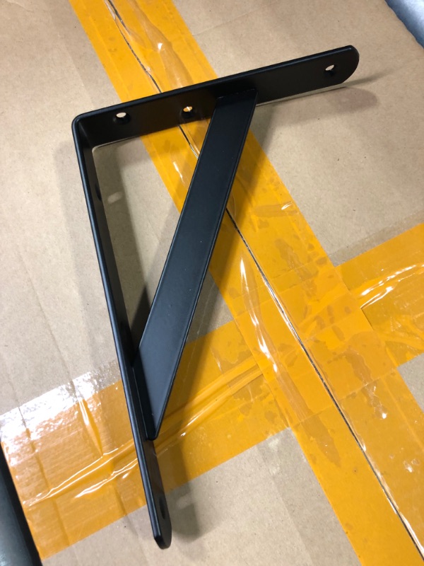 Photo 2 of 16 Pack L8" x H 6" Black Heavy Duty Shelf Brackets with Screws Metal Shelf Brackets Shelf Support Angle Brackets for Shelves L Brackets Heavy Duty Floating Shelf Brackets