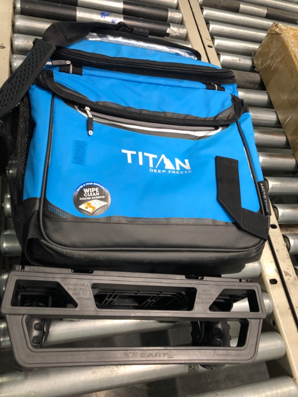 Photo 2 of Arctic Zone Titan Deep Freeze 60 (50+10) Can Collapsible Rolling Cooler with Wheels and All-Terrain Cart Process Blue