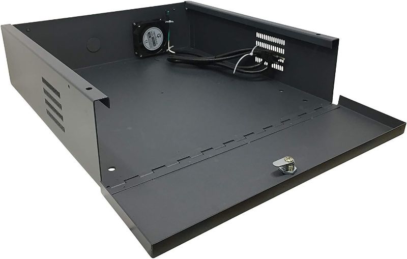 Photo 2 of Ares Vision Heavy Duty Steel 18" x 18" x 5" DVR/PC Security Lock box with 16 Gauge steel walls, and Exhaust Fan, Great electonics lock box for stores, gyms, classrooms, and any public place