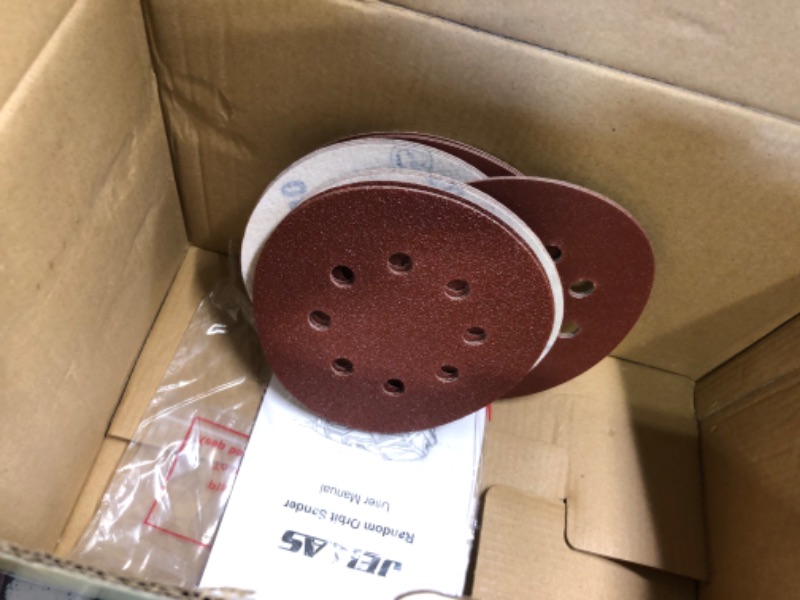 Photo 1 of 3.8A(450W) Orbital Sander, Jellas 6 Variable Speeds Double Handle Random Orbit Sander, 5-Inch Electric Sander with 18pcs Sandpapers, Dust Collector, Ideal Power Sander for Woodworking(OS450)