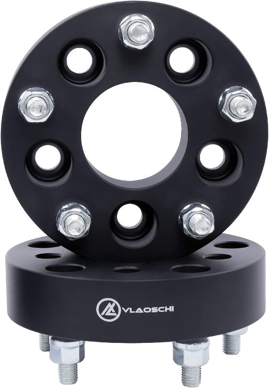 Photo 4 of VLAOSCHI Black Forged 5x5 to 5x4.75 Wheel Adapters 1.5 Inch with 12x1.5 Studs Compatible with Chevy D-odge 5 Lug 5x127 to 5x120.65 for Caprice Impala Grand Caravan Journey Town Country - Pack of 4 1.5 Inch-Pack of 4