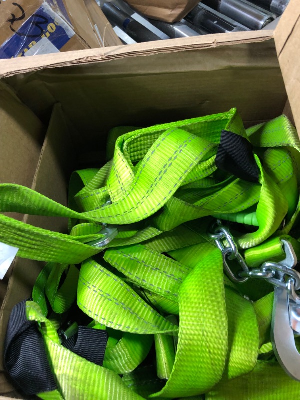 Photo 4 of VULCAN 8-Point Vehicle Tie Down Kit with Snap Hooks on Both Ends - Set of 4 - Reflective High-Viz Hi Viz