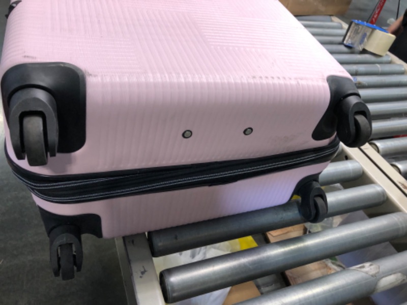 Photo 5 of American Tourister Stratum XLT Expandable Hardside Luggage with Spinner Wheels, Pink Blush, Checked-Large 28-Inch Checked-Large 28-Inch Pink Blush