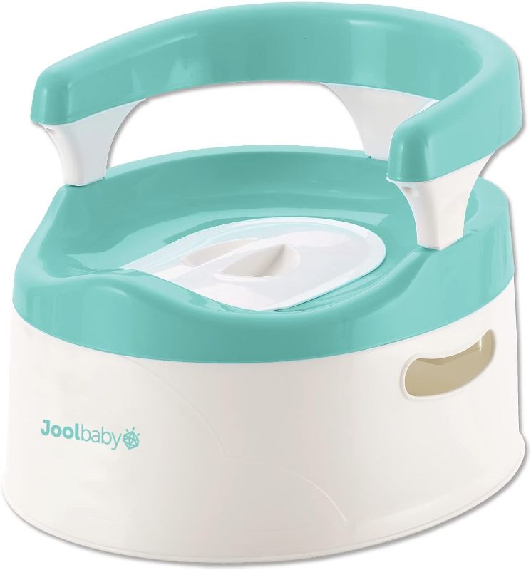Photo 1 of 
Child Potty Training Chair for Boys and Girls, Handles & Splash Guard - Comfortable Seat for Toddler - Jool Baby (Aqua)