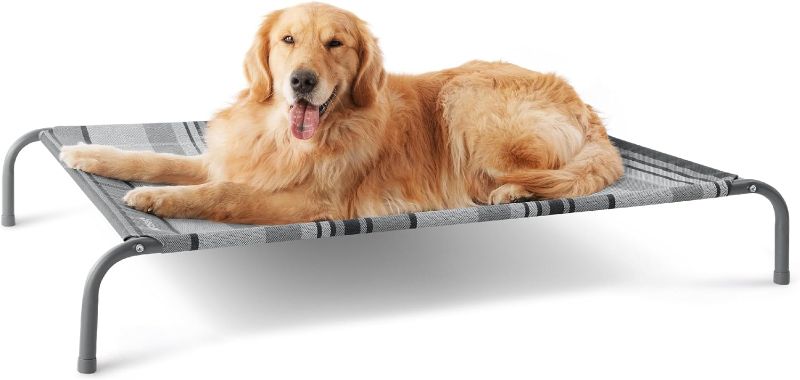 Photo 1 of 
Bedsure Large Elevated Cooling Outdoor Dog Bed - Raised Dog Cots Beds for Large Dogs, Portable Indoor & Outdoor Pet Hammock Bed with Skid-Resistant Feet...