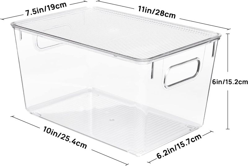 Photo 1 of 
Vtopmart 4 Pack Clear Stackable Storage Bins with Lids, Large Plastic Containers with Handle for Pantry Organization and Storage,Perfect for Kitchen, Fridge...
Item Package Quantity:4