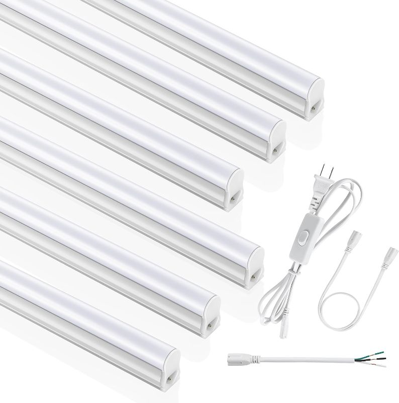 Photo 1 of 
(6 Pack) SUNLINKCO 4FT T5 LED Integrated Fixture, 6500K,20W,2300LM(Super Bright White) Linkable LED Shop Light,Garage Light,Ceiling and Cabinet Light,Strip...