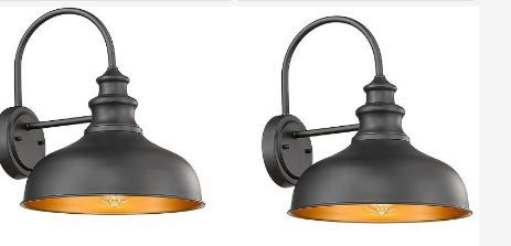 Photo 3 of 
Bestshared Farmhouse Wall Mount Lights, Gooseneck Barn Light, Outdoor Wall Lantern for Porch with Black Finish and Contrast Color Interior
Size:2 Pack