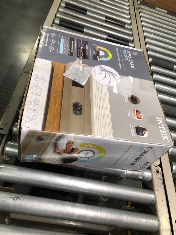 Photo 2 of Intex 64427ED Dura-Beam Delux Ultra Plush Fiber-Tech Inflatable Air Mattress with Built-in Electric Pump, 18" Bed Height, 600lb Capacity, Queen