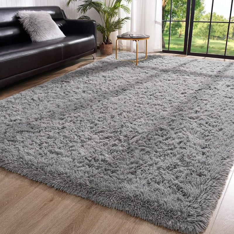 Photo 1 of 
Toneed Fluffy Area Rug for Bedroom Living Room, 4 x 6 Feet Gray Shaggy Rug Super Soft Modern Indoor Rug Fuzzy Plush Carpet for Dorm Nursery Kids Room Home...