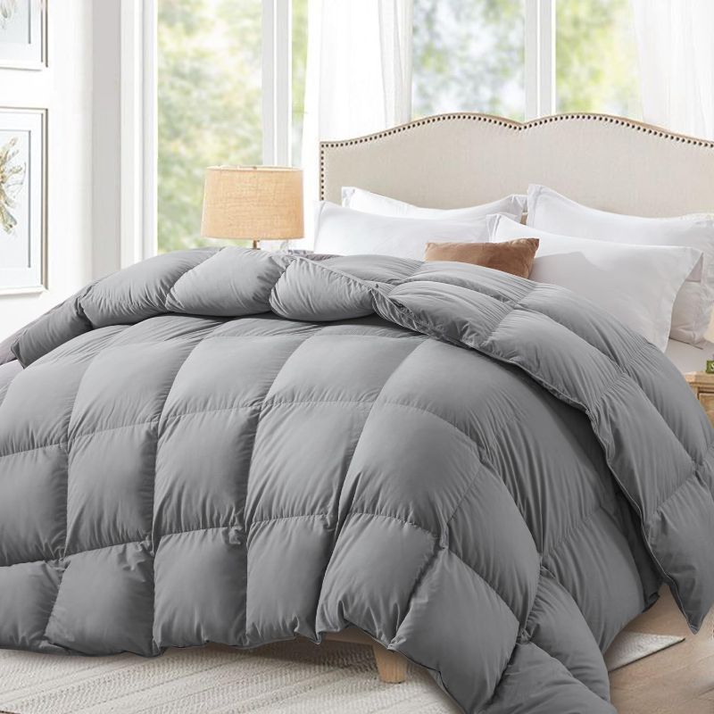 Photo 1 of 
Globon Goose Down Comforter King Size All Season Duvet Insert Ultra-Soft 100% Cotton, 45OZ,650 Fill Power, Medium Warmth with Corner Tabs, Grey.…