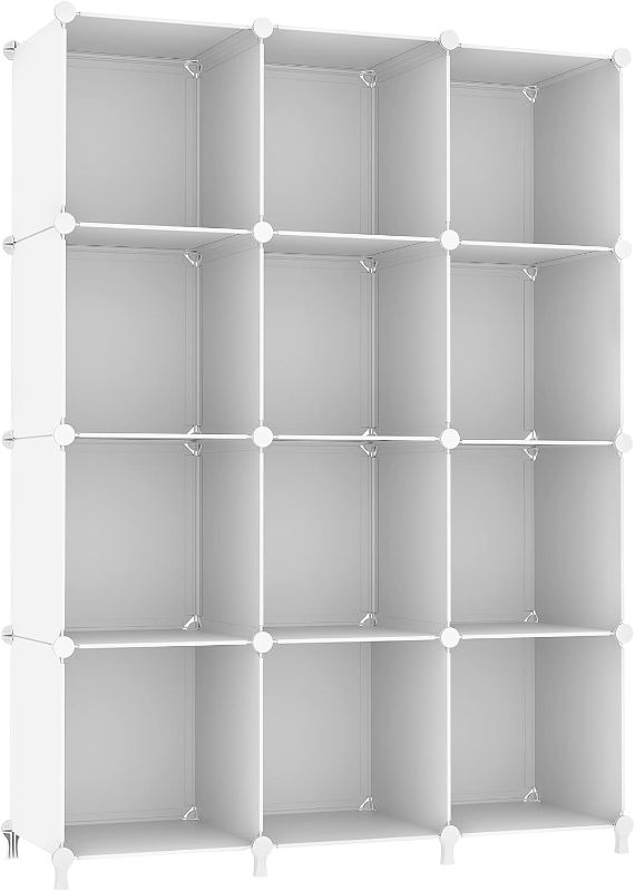 Photo 1 of 
AWTATOS Cube Modular Organizer 12 Cube Bookshelf DIY Plastic Closet Clothes Shelves with Wooden Mallet, Stackable Storage Solution for Home, Office, Bedroom...
Color:White