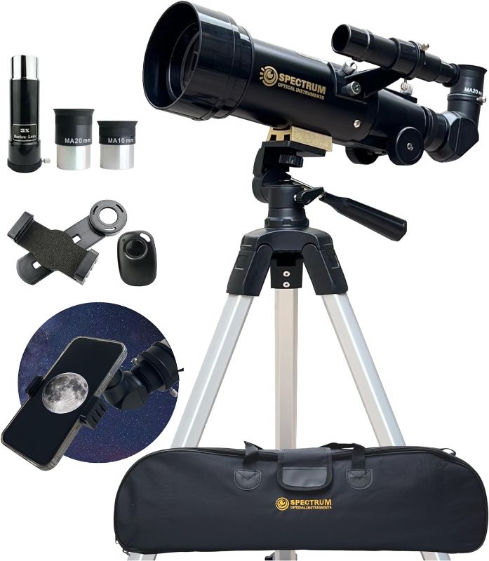 Photo 4 of LUXUN Telescope for Astronomy Beginners Kids Adults, 70mm Aperture 400mm Astronomical Refracting Portable Telescope - Travel Telescope (40070-blue)