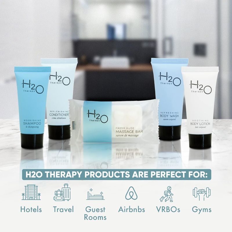 Photo 1 of 
H2O Therapy Hotel Soaps and Toiletries Bulk Set | 1-Shoppe All-In-Kit Amenities for Hotels & Airbnb | .85oz Hotel Shampoo & Conditioner, Body Wash,...
Size:0.85 Ounce (Pack of 300)