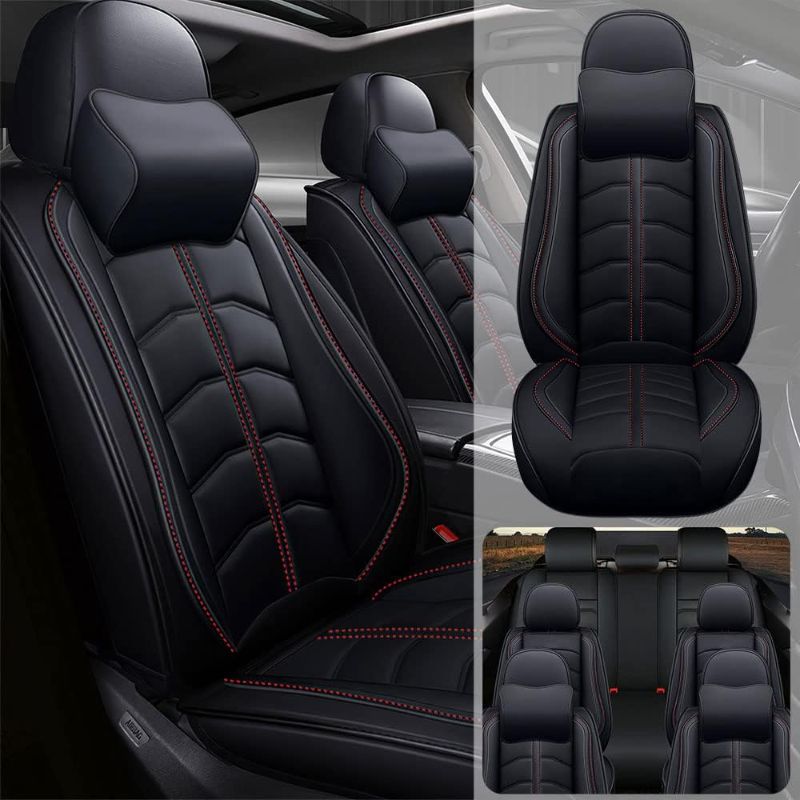 Photo 1 of ***MISSING 3rd ROW SEAT COVER*** 
JARMAY Car Seat Cover 7 Seats for KIA Telluride 2020-2023, Durable Wear Resistant Waterproof Seat Cover, Breathable No Odor Premium Leather Vehicle Interior...
Color:Black