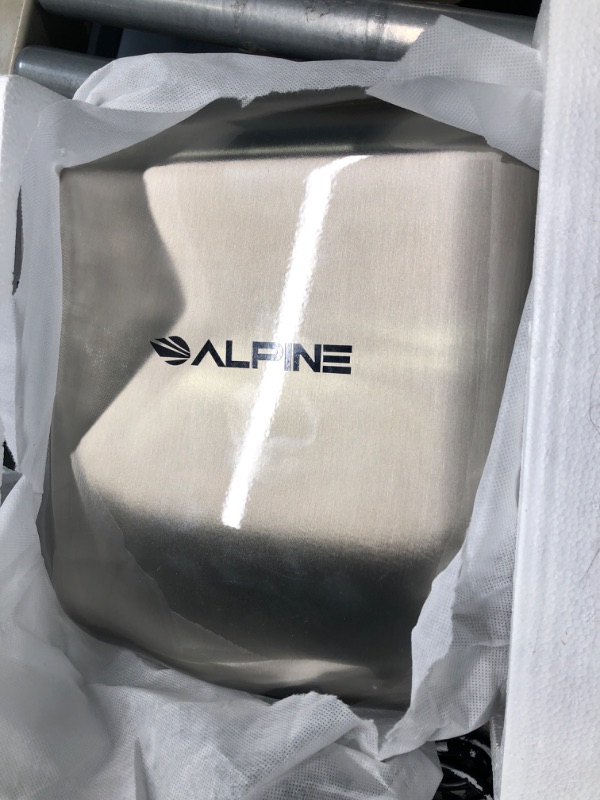 Photo 1 of Alpine Industries 400-10-SSB Alpine Hemlock Automatic Hand Dryer - Heavy Duty Stainless Steel - Commercial High Speed Hot Air Hand Blower | 1800Watts | 110-120Volts | Quick & Easy Installation, Brushed Stainless Steel Brushed Stainless Steel Hemlock